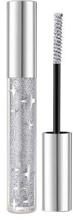 FGUUTYM Glitzer-Mascara für Wimpern, funkelnde, goldfarbene Wimperntusche, anhaltender -Mascara-Beweis, kein Verklumpen, buntes Augen-Make-up für Frauen, Hochzeit, Bühnenmusik Mascara De (A, One Size)