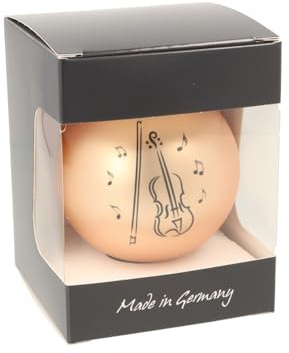 Weihnachtskugel mit Violine-Druck, Ø ca. 8 cm (Gold matt)