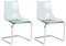 Beliani Esszimmerstuhl 2er Set Kunststoff transparent schwarz Freischwinger Marshall