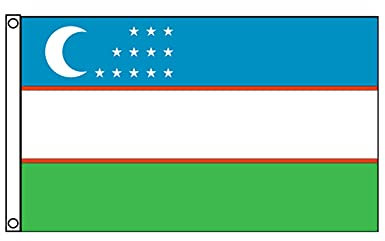 Stormflag Flagge Usbekistan, 3 x 5 ft/90 x 150 cm, 90 g Polyester, 2 Ösen, 1 Öse in jeder Ecke, aus Metall und Doppelnadel