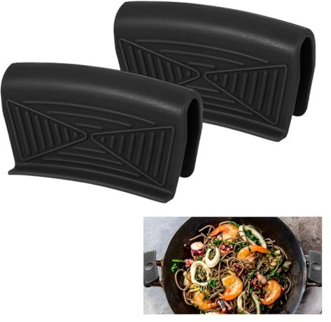 BIRLOZA Lot de 1 Paires de poignées en Silicone pour poêle Chaude en Fonte Manchons isolés thermiquement