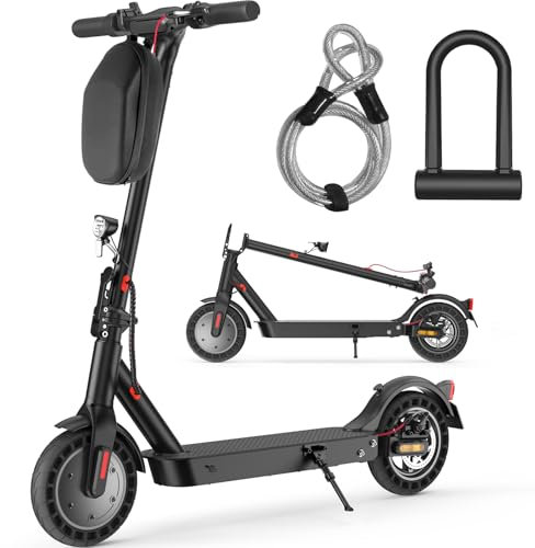 E Scooter mit Straßenzulassung, 10 Zoll, Max 40km Reichweite 20km/h, Komfortable Stoßdämpfung, Elektro Scooter bis 120kg, APP-Verbindung, LED-Display, Duales Bremssystem Elektroroller für Erwachsene