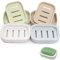 DDUP 4Pcs Soap Dish, Soap Holder with Drain, Portable Soap Box for Shower, Plastic Soap Saver,Dry, Non-slip, Travel Soap Case Suitable for Bathroom, Kitchen,Easy Cleaning