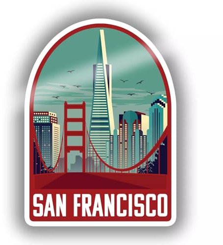 Aufkleber San Francisco Urban Golden Gate Bridge, 10 cm