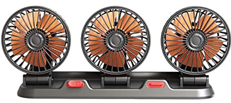 Pleayietoopiatiey Auto 360 Rotation Leistungsstarker Ventilator für Nutzfahrzeug, 24 V, 30,2 x 9,8 x 13,5 cm