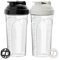 PZMLOASN 2 Stück Protein Shaker bottle 700ml - Auslaufsicherer Schraubdeckel - BPA-frei, aus babyflaschentauglichem Material, für Damen und Herren.(WeißB+Weiß)