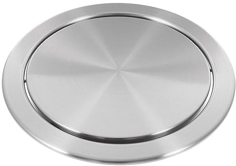 EXHUMKY Coperchio Acciaio Inossidabile per Pattumiera Design Flap Chiusura Automatica Silenziosa Adatto per Cucina e Bagno Resistente e Pratico