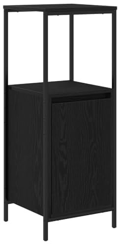 vidaXL Badschrank mit Regalen Schwarz Eichen-Optik 36x35x95 cm