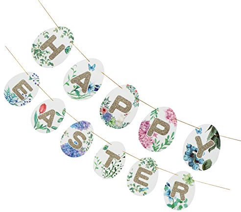 UPKOCH 1satz Happy Easter Banner Chic Osterdekoration Hängende Party Deko Für Ostern Langlebiges Papier-design Gemütliche Für Feiern Und Festlichkeiten