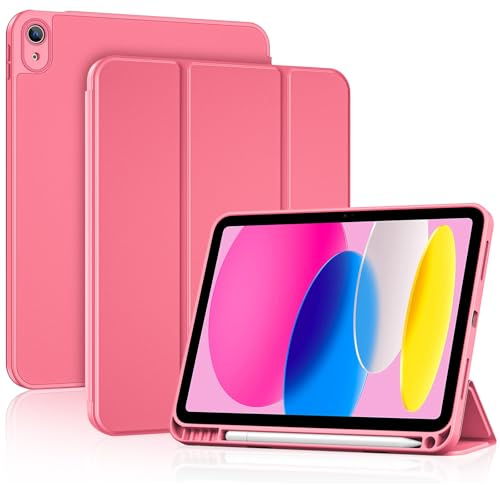 ProCase Hülle für iPad A16 11 2025 & iPad 10 10,9 2022 -Melonerosa | Kompletter Schutz, schlankes Design mit Stifthalter, weiches PU & TPU Material