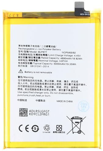 Akku kompatibel mit Oppo Realme 8i, Li-Polymer, 3,87V, 5000mAh, 19,35Wh, ohne Werkzeug