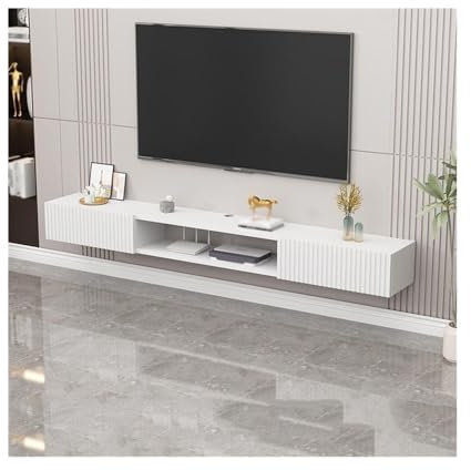XXAD553TY Consola Multimedia de TV con Centro de Entretenimiento de Pared, estantes flotantes con Puerta, Mueble de TV Flotante