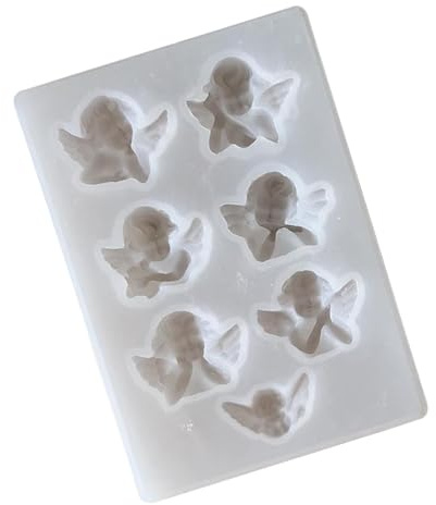 Moules En Silicone Pour Résine Époxy | Moules En Silicone Forme D Ange Avec 7 Cavités - Accessoires de Création à Démoulage Facile pour Savon Cadeaux Fête Anniversaire Noël Projets Artistiques Déco