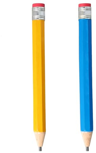 Aohyue 2 Stück Hölzerne Riesen Bleistift, Übergroße Jumbo Bleistifte mit Kappe und Radiergummi, Lustiger Großer Neuartiger Bleistift für Schule, Zuhause, Büro, Prop Geschenke Dekor