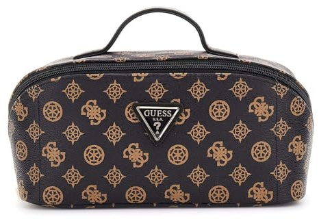 GUESS Kulturbeutel Wilder Cosmetic Travel Bag Brown Dunkelbraun