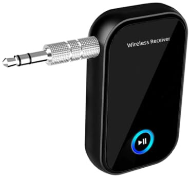 DECORNIJIA Drahtloser 5.0 Audioempfänger Auto 3,5-mm Aux Adapter mit Rauschunterdrückung Freisprechanlage Energiesparend Kompakt für Autoradio und Heimstereoanlagen