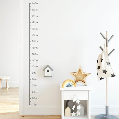 Wandtattoo Messlatte von Wandtattoo Loft 40 – 180 cm Kinderzimmer Aufkleber Wandaufkleber ohne Hintergrundfolie 30 Farben