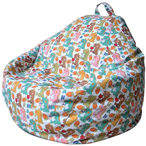 YuppieLife EXTRA LARGE Stuffed Animals Bean Bag Chair Cover-Toy organizer Kids Child stuff'n Sit-Clean up the Room- organizing everything-Sturdy Canvas(38 Zoo）
