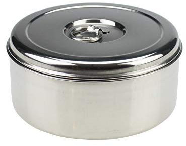 Stainless Steel Roti Container Chapati Roti Paratha Container Casserole Puri Dabba Cake Tin Biscuits Cookies Tin (20cm)
