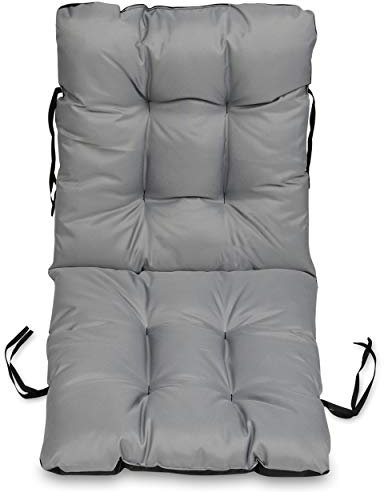SuperKissen24. Stuhlkissen Sitzkissen und Rückenkissen für stühle - 48x96 cm - Outdoor und Indoor - grau