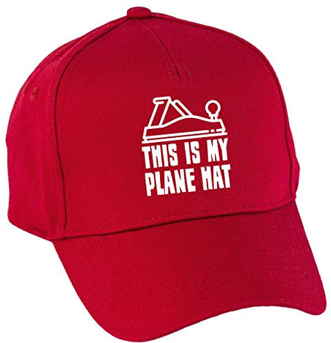 Hippowarehouse This is My Plane Hat Premium Printed 5 Panel Baseball Cap hat OneSize Adults Classic Red