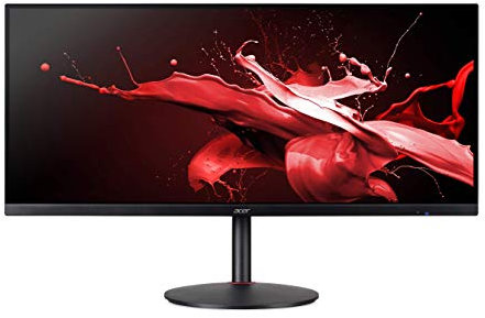 acer Nitro XV340CK Pbmiipphzx 34 QHD (3440 x 1440) IPS Gaming Monitor with AMD Radeon FREESYNC, 144Hz, 1ms VRB, HDR10 Technology, (2 x Display Ports, 2 x HDMI 2.0 & 2 x USB 3.0 Ports), Black