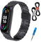 MIJOBS Armband für Xiaomi Mi Band 6 & Xiaomi Mi Band 5 Metallarmband Xiaomi Band 4 & Xiaomi Band 3 Edelstahl Armbänder Ersatz Armbänder Kompatibel mit Xiaomi Band 6/5/4/3 Metallarmband
