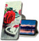 MRSTER Coque pour Samsung Galaxy A10, Coque en Cuir Samsung A10, Étui Téléphone Samsung Galaxy A10, Motif Coloré Imprimé Housse pour Samsung Galaxy A10. XC1 Red Rose