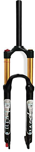 LvTu 26 27.5 29 Pouces Vélo de Montagne Fourche Air Suspension VTT, 120mm Voyage Rebond Ajuster Fourches Avant Vélo pour 1.5-2.45 Pneu (Color : Straight-Manual Lock Out, Size : 26 inch)