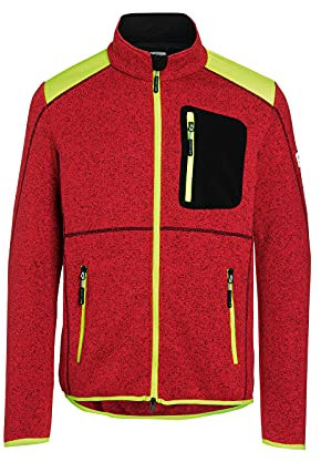 KÜBLER Workwear KÜBLER FOREST Strick-Arbeitsjacke Light rot/warngelb