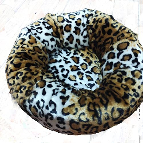 Aldenhoven Goods Hundebett Plüsch 40-120 cm Rund Katzenbett Hundekissen Katzenkissen Donut Hundekörbchen Blitzversand (Gepard, 50 cm)