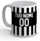 quickgadget Idea Arredo Casa Regalo Tazza Sport in Ceramica Sport per Tifoso Calcio Bianco Nero, Personalizzato con Nome e Numero