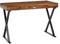 WOHNLING Bureau 120x55x78 cm Bois de sesham Massif/métal Noir | Table de Bureau Design avec tiroirs | Table d'ordinateur Portable pour Bureau à Domicile avec Espace de Rangement