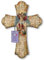 FRATELLI BONELLA - Crocifisso da Parete in Legno di Pioppo Raffigurante San Michele Arcangelo - Crocifisso Vintage 17x24 cm - Crocifisso Legno 100% Made in Italy