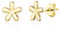 Boucles D'oreilles Tiges Fleur Plaqué Or