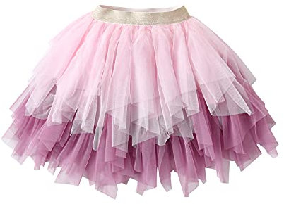 DXTON Mädchen Röcke Tanz Rock Tulle Tutu Prinzessin Baby Kinder Rock Paillette Ballett Skirt SK215 6-7 Jahre