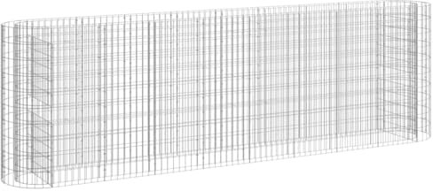 vidaXL Lit Surélevé à Gabion Parterre de Fleurs Support de Plante Jardinière Pot de Fleurs Jardin Terrasse Extérieur Fer Galvanisé 330x50x100 cm