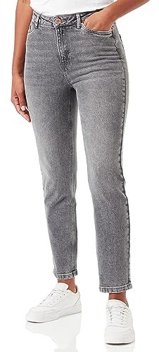 VERO MODA Vmlinda Jean HR Mom Gu214 GA Noos Pantalon, Medium Grey Denim, 28W / 32L Femme