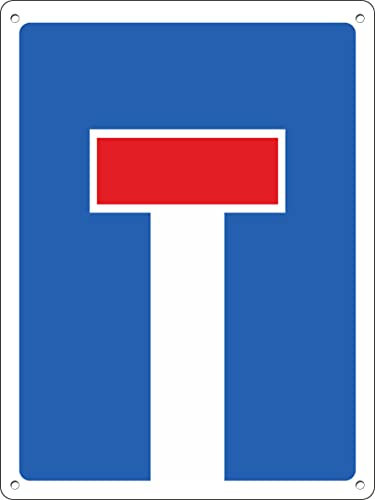 Pubblimania STRADA SENZA USCITA | Cartello in Alluminio per esterno metallo resistente spessore 3 mm (Cm 30x40, Strada senza Uscita)