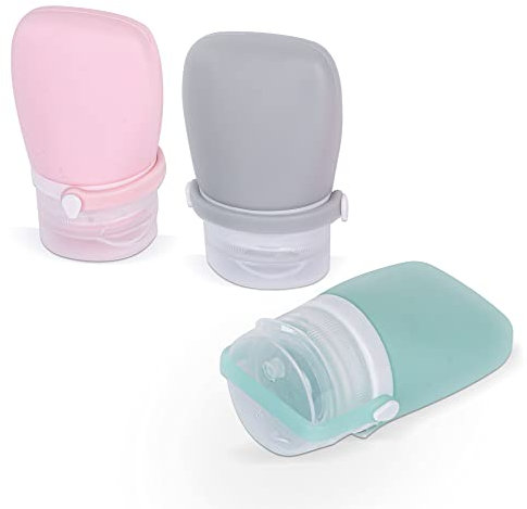 NiCoLa Travel Bottle Set Mini Cosmetic Silicone Travel Bottles, 3 PCS 30ml Leak Proof Travel Bottles for Shampoo Conditioner Lotion Toiletries