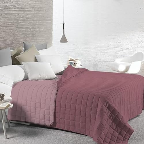 INTRECCI Copriletto Singolo Estivo, Trapunta Singola Estiva, 170x260 cm, Coperta Estiva, anche Primaverile, Double Face, Moderna, Leggera, Elegante. Colore: Zephyr/Orchidea