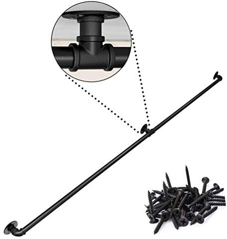 Treppenhandlauf Handlauf Handlauf für Behinderte Außentreppen Stufen Schwarze Treppenhandlaufhalterungen Außentreppenhandlauf Geländer Handlauf Außenhandlauf 1 Fuß 20/Farbe/18 Fuß/540 cm