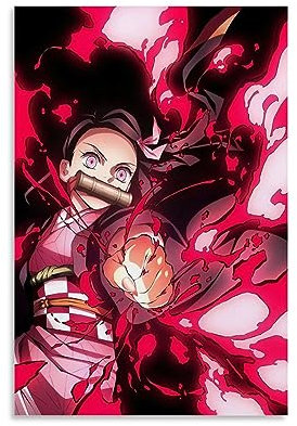 ELedvb Japanisches Anime-Poster Demon Slayer Nezuko KamadoCanvas Poster Dekorative Malerei Leinwand Wandposter und Kunstdruck Moderne Familie Schlafzimmer Dekor Poster 20 x 30 cm