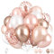 Rose Gold Balloons Set, Pearl Champagne Gold Rose Gold and White Birthday Balloon, Metallic Rose Golds Confetti Balloons for Girls Women Birthday Party Wedding Bridal Shower Decorations