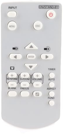 Replacement Projector Remote Control for Casio YT‑140 YT‑151 XJ‑V1 XJ‑V2 XJ‑V10, No Programming, Perfect Replacement, 2 AAA Batteries Powered