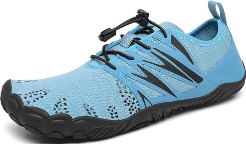Mishansha Badeschuhe Herren Damen Wasserschuhe Atmungsaktive Schnell Trocknend Schwimmschuhe rutschfeste Leicht Barfußschuhe fur Männer Frauen, Arktisches Blau, 37 EU