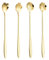 SHLWYG Lot de 4 cuillères longues créatives en acier inoxydable avec motif fleurs de cerisier et fleurs, cuillères à café dorées