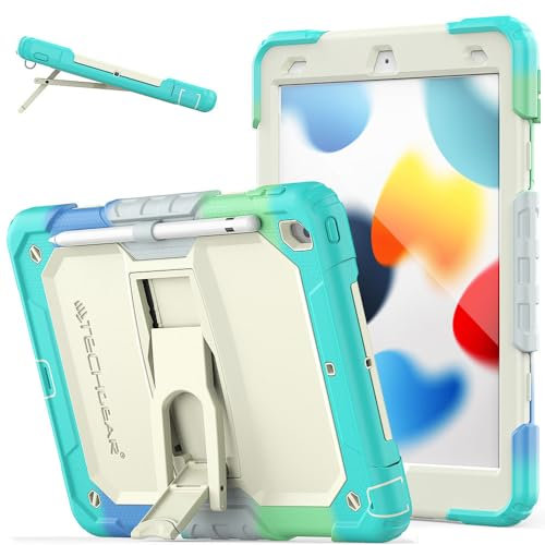 TECHGEAR ArmourSHIELD Funda para Apple iPad 10.2 2021/2020/2019 [9.ª/8.ª/7.ª generación] Funda Resistente a Prueba de Golpes de Cuerpo Completo con Soporte, Protector de Pantalla y portalápices, EST