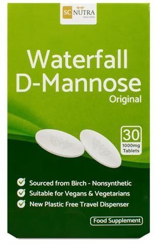 Waterfall D-Mannose Comprimés 30 x 1000mg | Nouveau Emballage en Carton Pratique