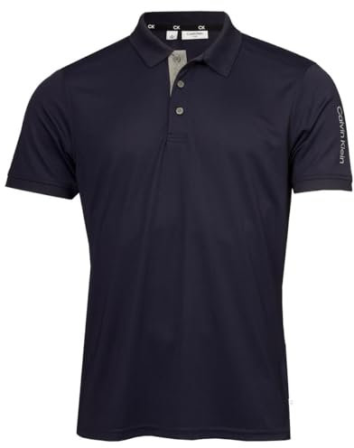 Calvin Klein Herren Club Golf leichtes Poloshirt - Kriegsmarine - S